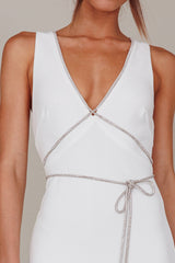 Del Sol Diamante Rope Maxi Dress White