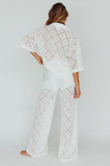 Abraya Lace Overlay Pants White