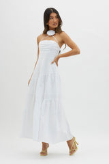 Bondi Rose Decoration Maxi Dress White