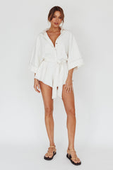 Daytona Beach Long Sleeve Shirt Romper White