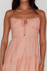 Doe Tie Bust Maxi Dress Apricot
