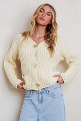 Cindie Chunky Knit Cardigan Butter