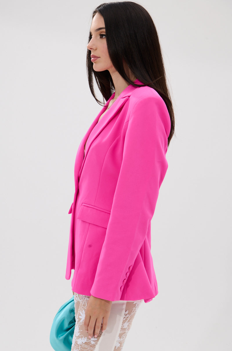 PRETTY IN PINK FITTED BLAZER