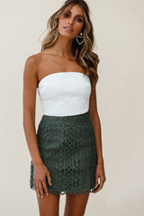 Dinah Crochet Overlay Skirt Khaki Green