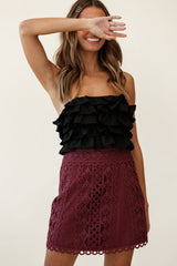 Dinah Crochet Overlay Skirt Plum