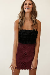 Dinah Crochet Overlay Skirt Plum