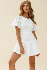 Call Me Later Keyhole Back A-Line Dress White