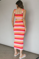 Chase The Sunrise Knit Crop Top Striped Pink