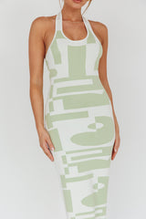 Desert Daze Halterneck Knit Dress Sage