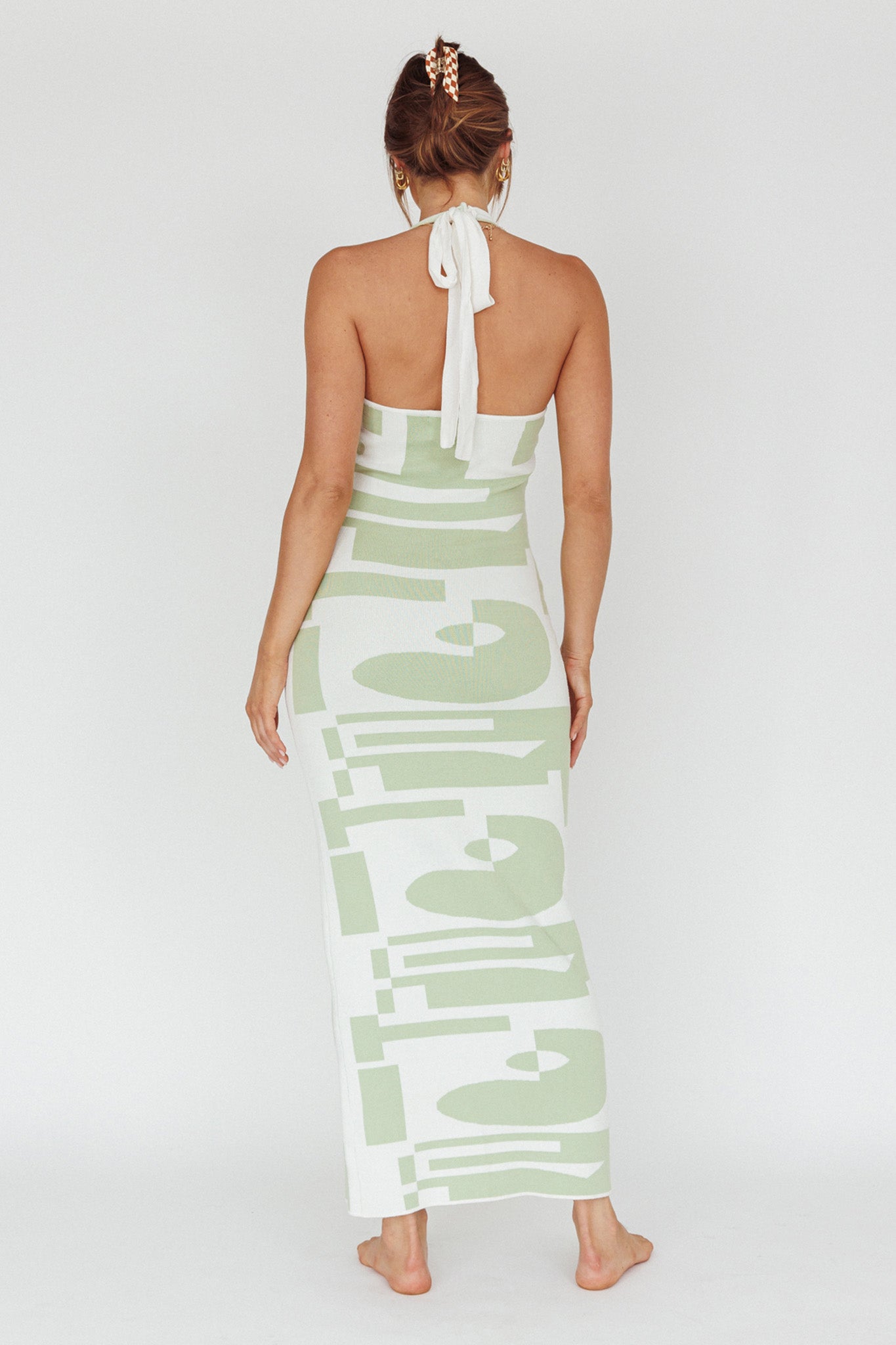 Desert Daze Halterneck Knit Dress Sage