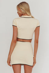 Caelia Knit Mini Skirt Cream
