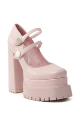 AZALEA WANG VIOLINA PINK CHUNKY PLATFORM PUMP