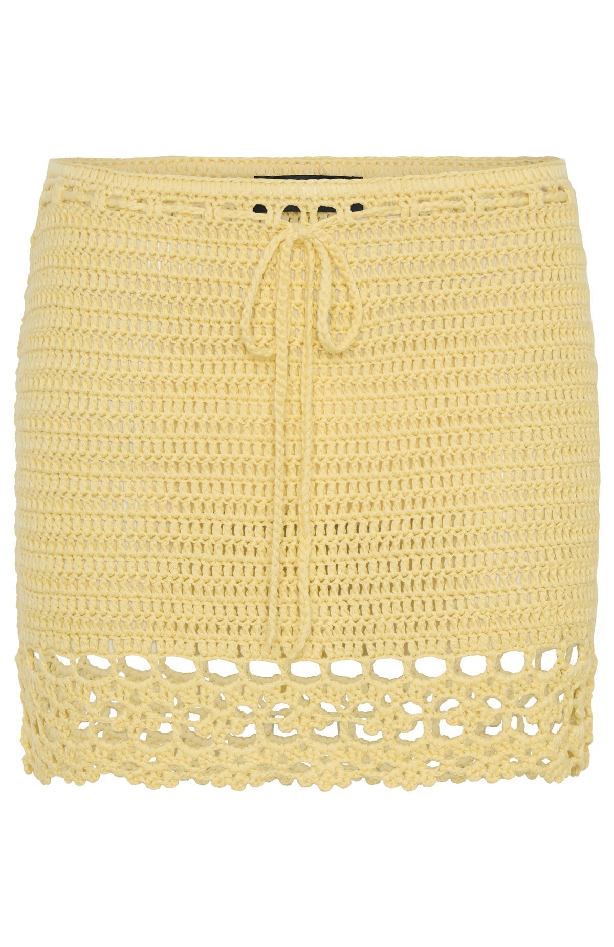 Don't Ask Me That Crochet Mini Skirt Lemon