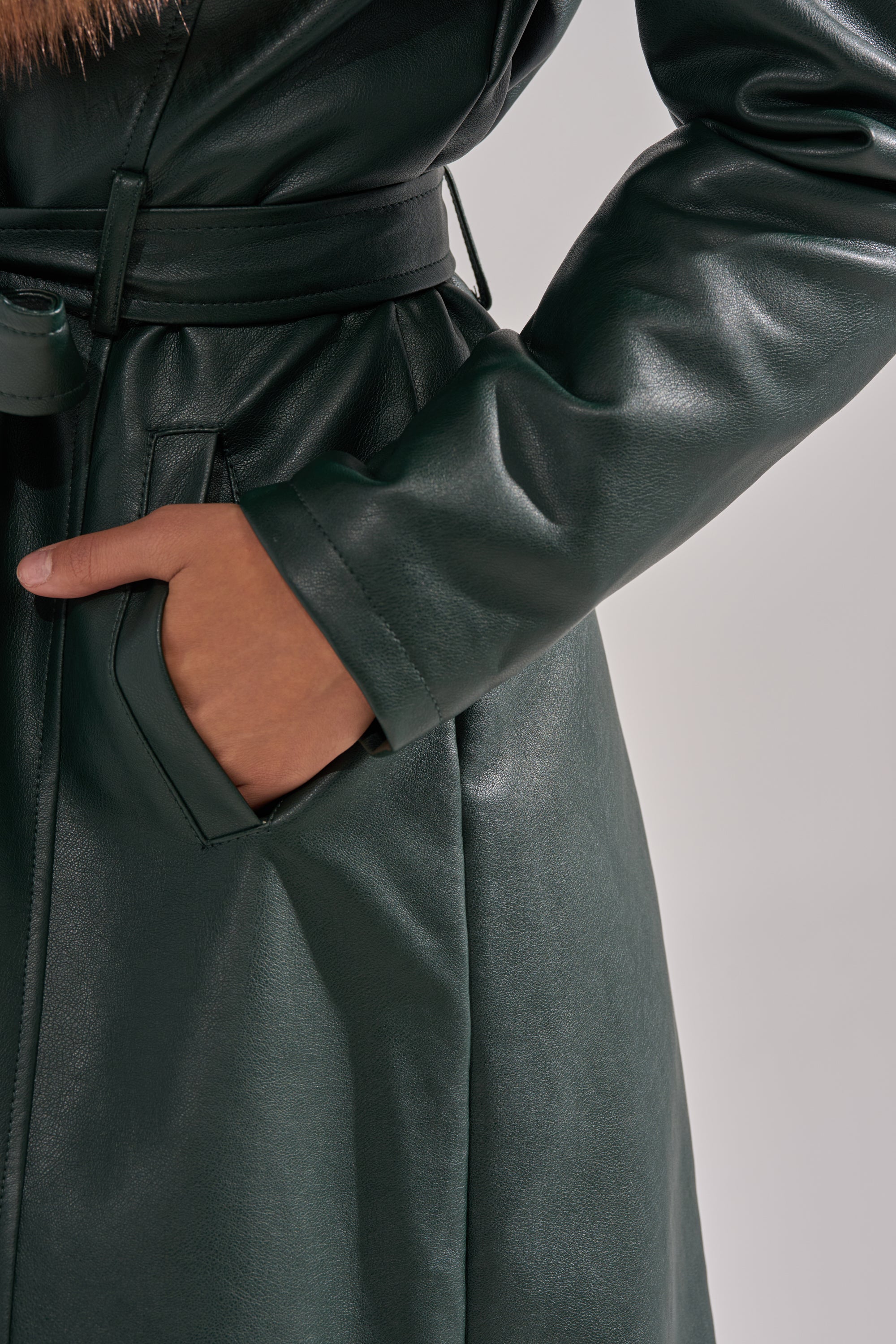 GREENVIEW FUR TRIM TRENCH