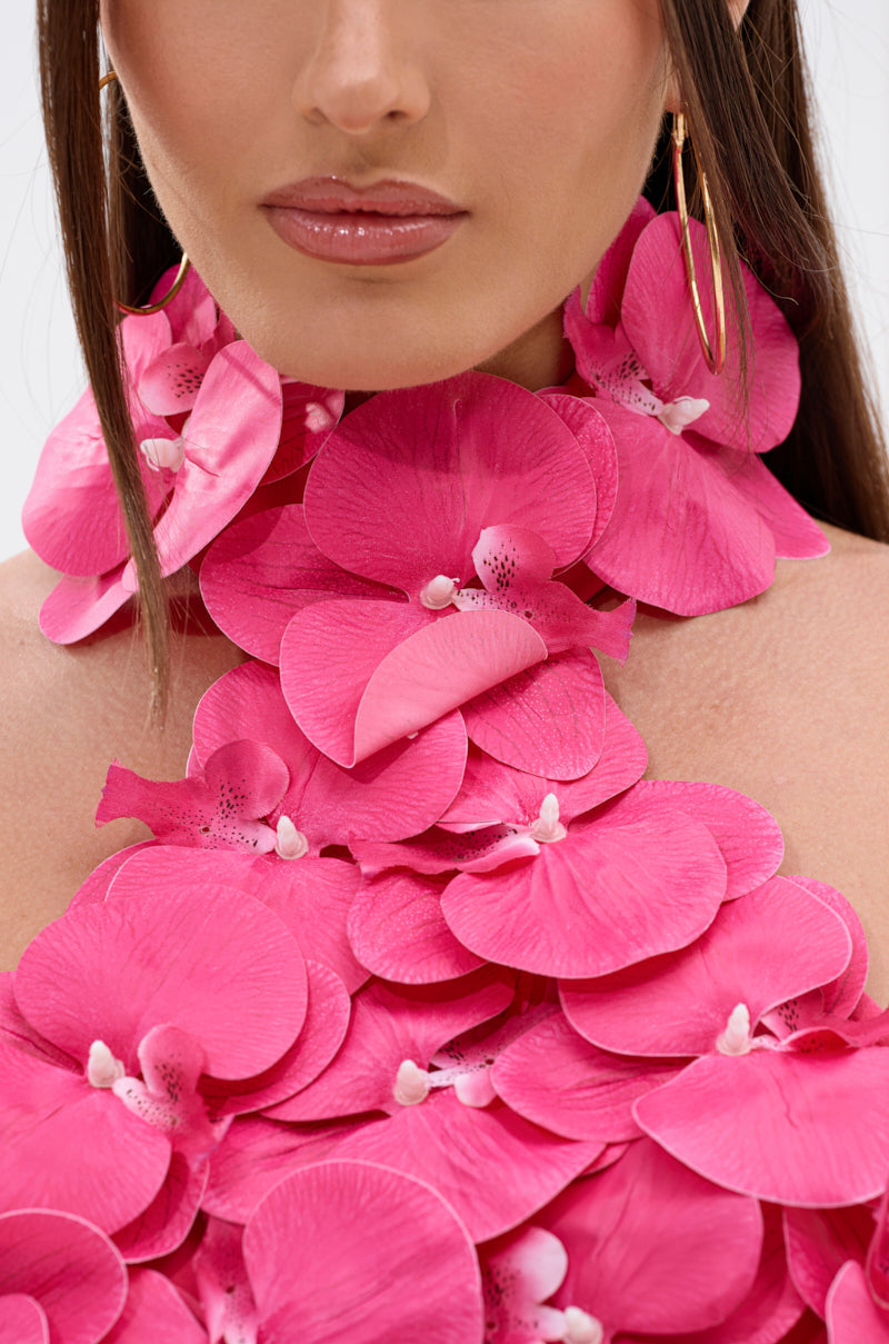 FLOWER BOMB TOP IN FUCHSIA
