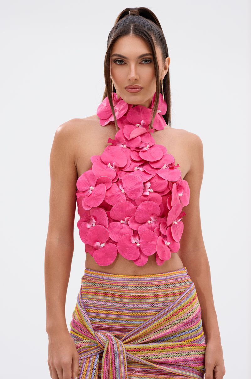 FLOWER BOMB TOP IN FUCHSIA
