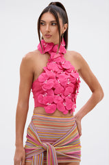 FLOWER BOMB TOP IN FUCHSIA