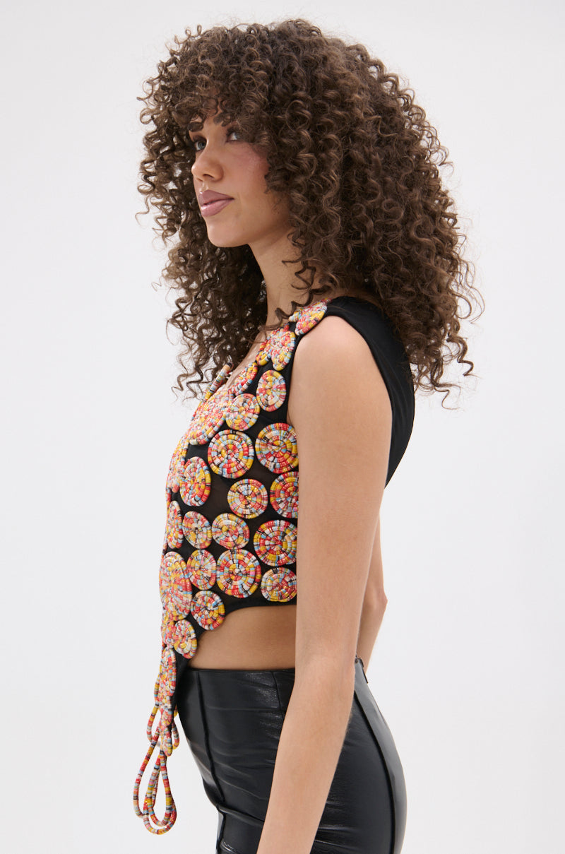 ROUND AND ROUND ASYMMETRIC SLEEVELESS TOP