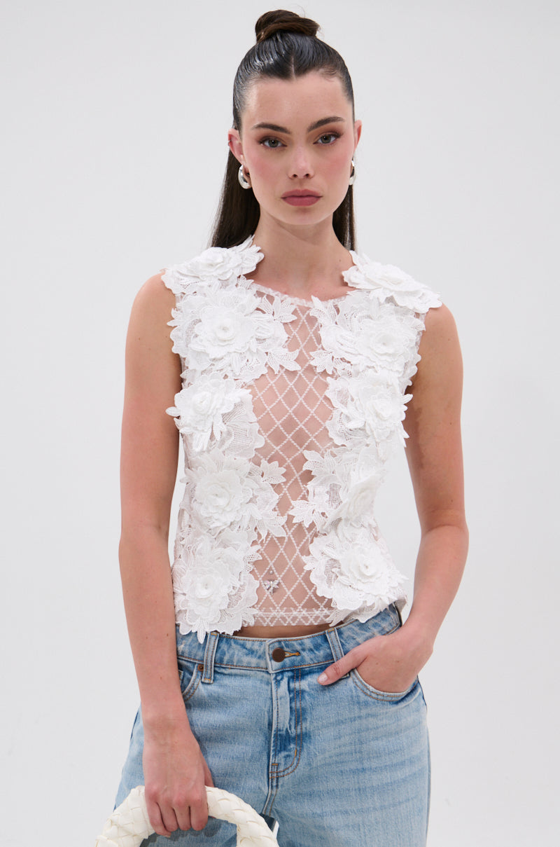 UNTAMED FLORAL LACE TOP