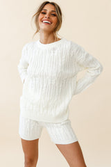 Colorado Cable Knit Shorts Cream