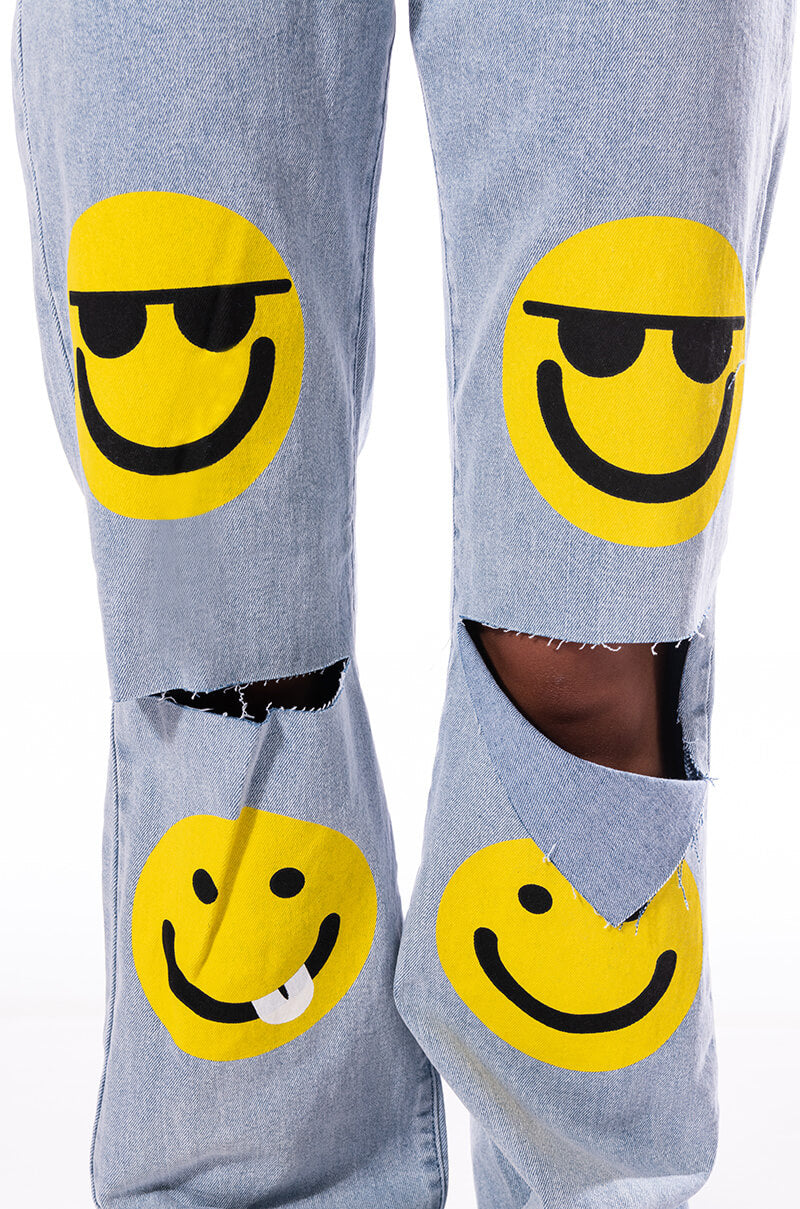 ALL ABOUT SMILES HIGH RISE STRAIGHT JEANS