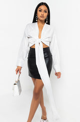 ROWLING TIED UP RHINESTONE BLOUSE