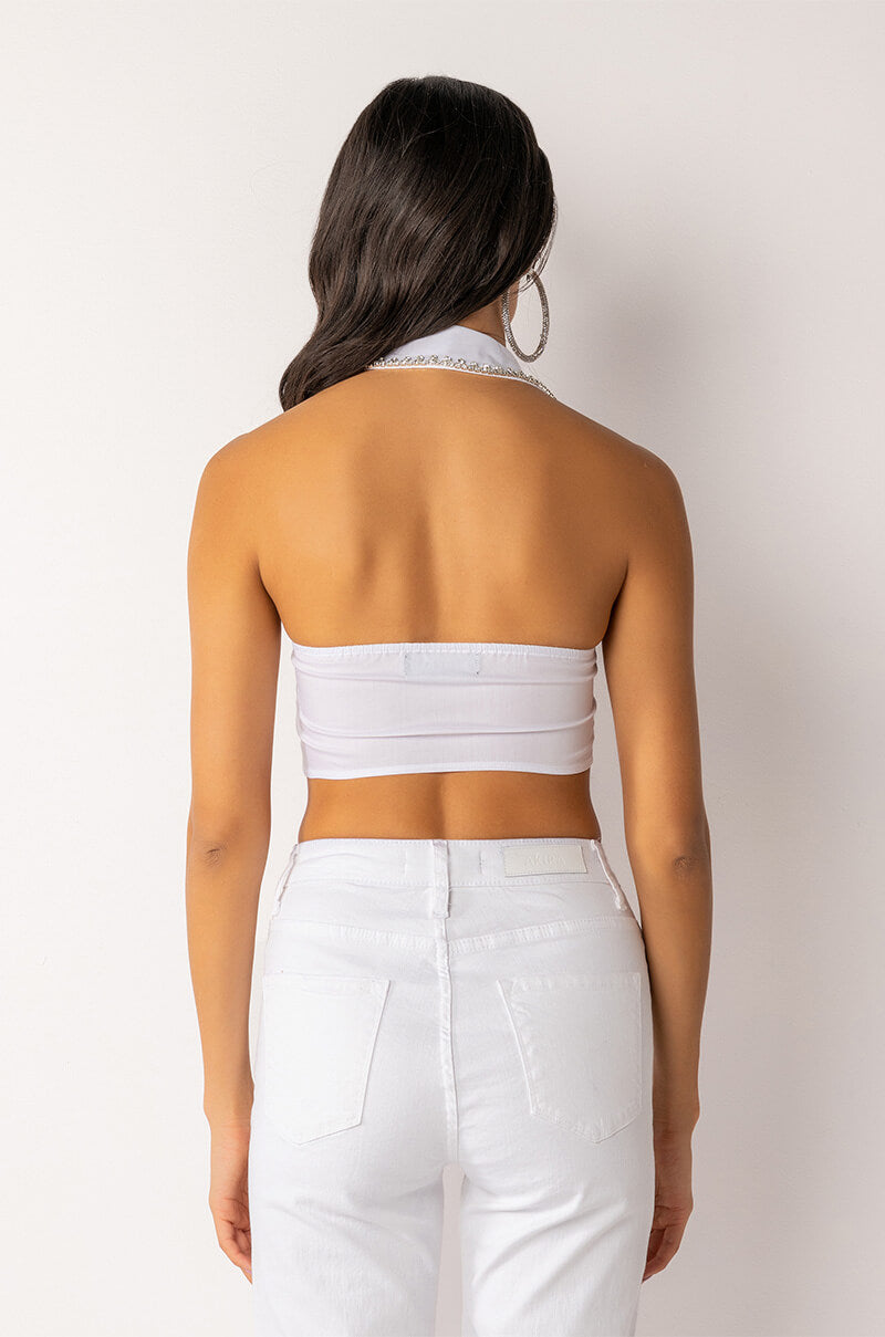 VAL EMBELLISHED SLEEVELESS BUTTON DOWN
