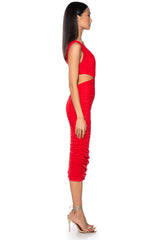 ALWAYS A SLAY THIS WAY LOW V NECK MIDI DRESS