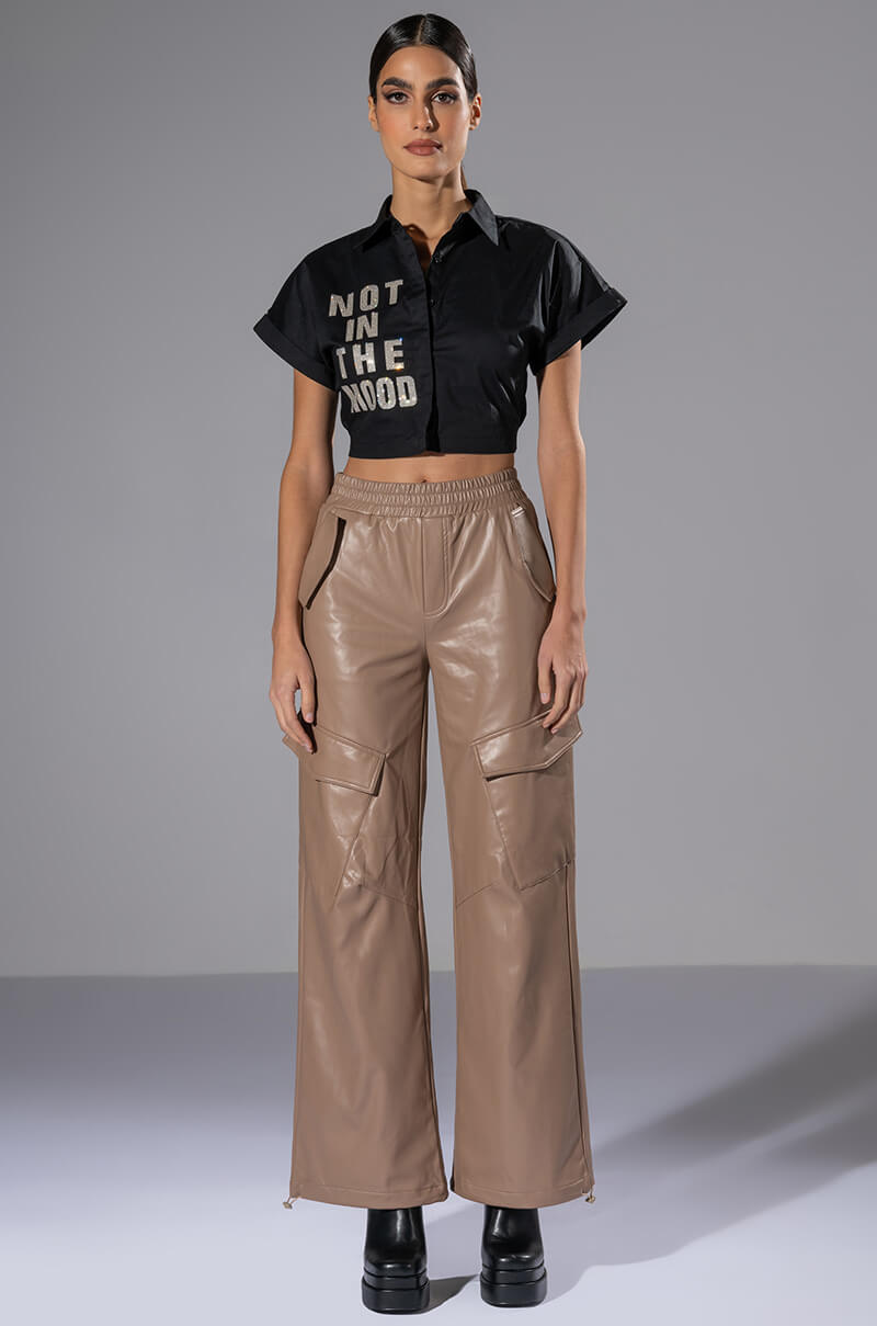 ALWAYS WINNING FAUX LEATHER JOGGER