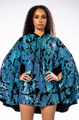 TALKING IN CIRCLES SEQUIN PONCHO DRESS