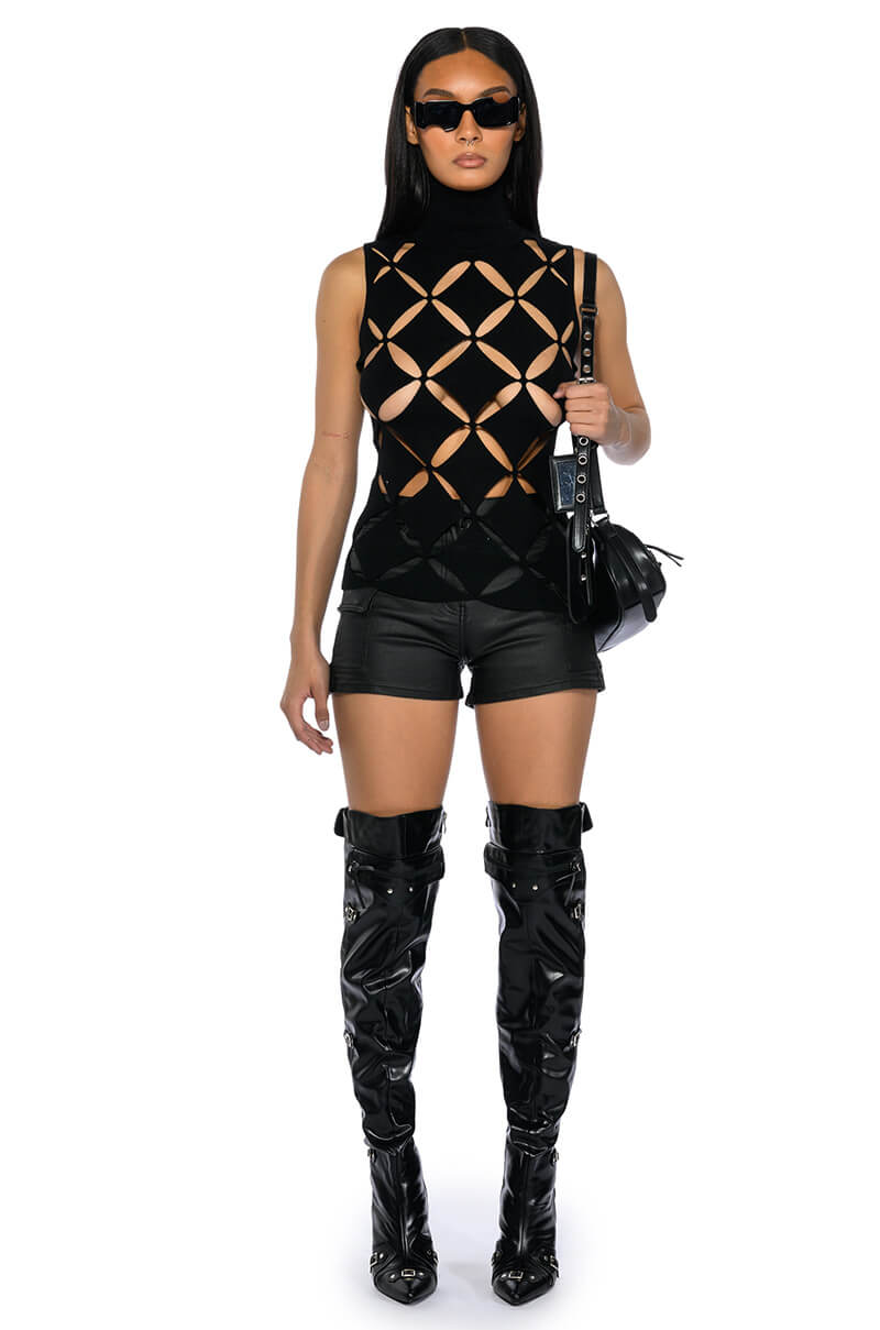 AMY FAUX LEATHER CARGO SHORTS