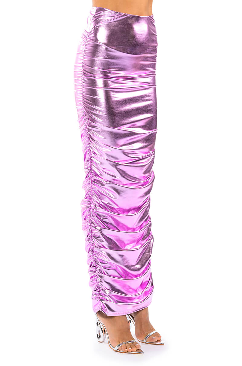 ANGEL ENERGY METALLIC MIDI SKIRT