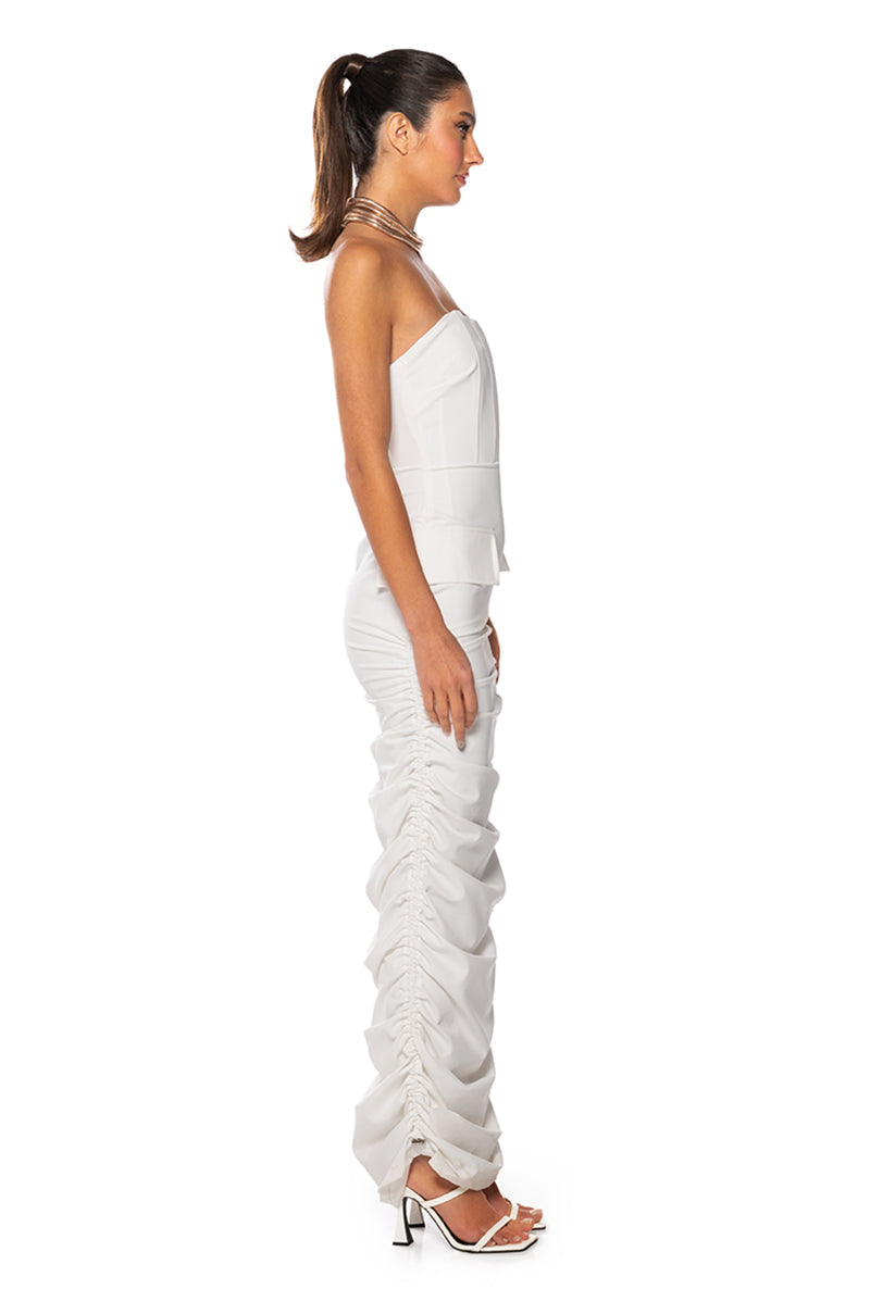 ASH STRAPLESS CARGO MAXI DRESS