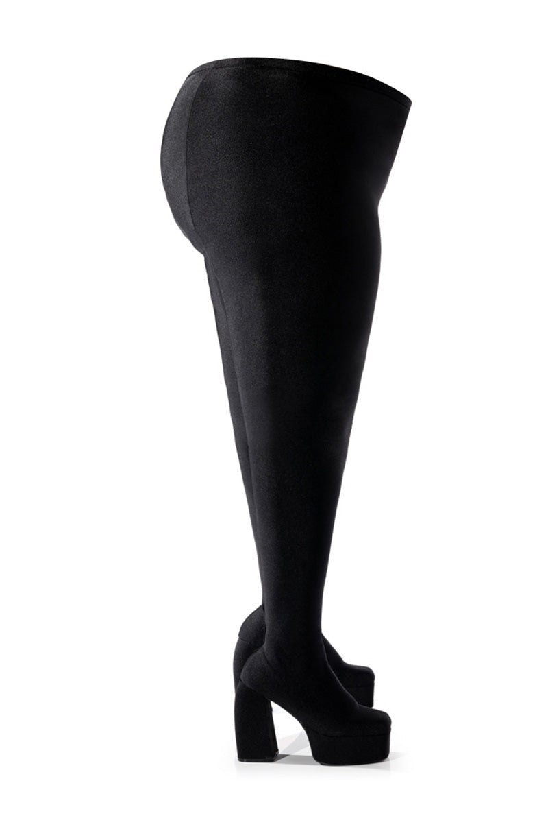 AZALA WANG STAR STRETCH CHUNKY PLUS PANT BOOT IN BLACK