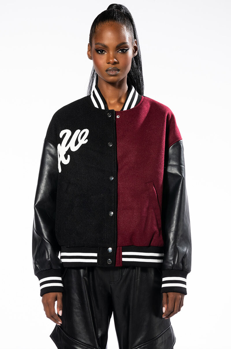 BACK TO SCHOOL AZALEA WANG VARSITY BOMBER