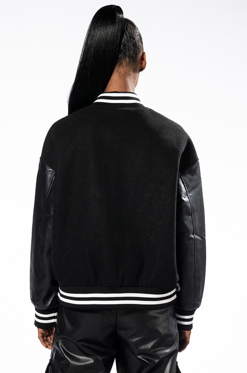 BACK TO SCHOOL AZALEA WANG VARSITY BOMBER