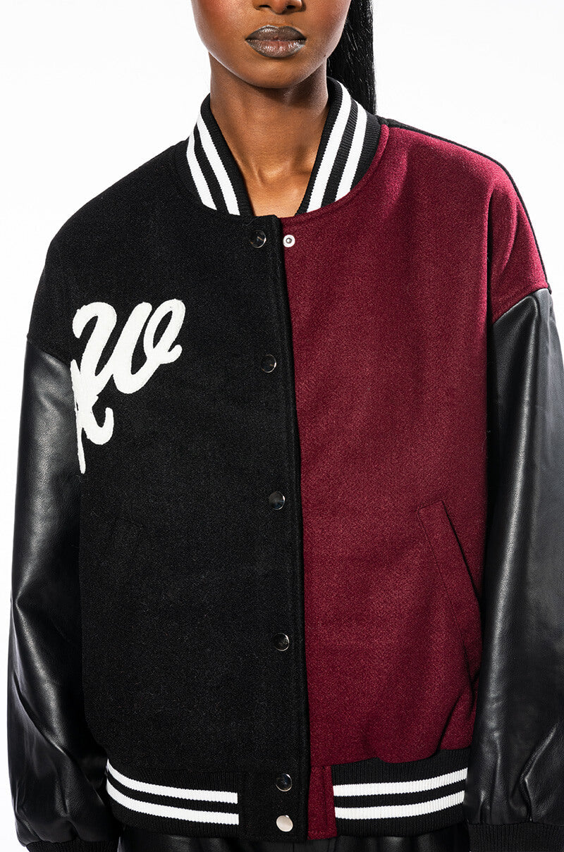 BACK TO SCHOOL AZALEA WANG VARSITY BOMBER
