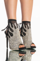AZALEA WANG UP IN FLAMES STILETTO BOOTIE IN BLACK