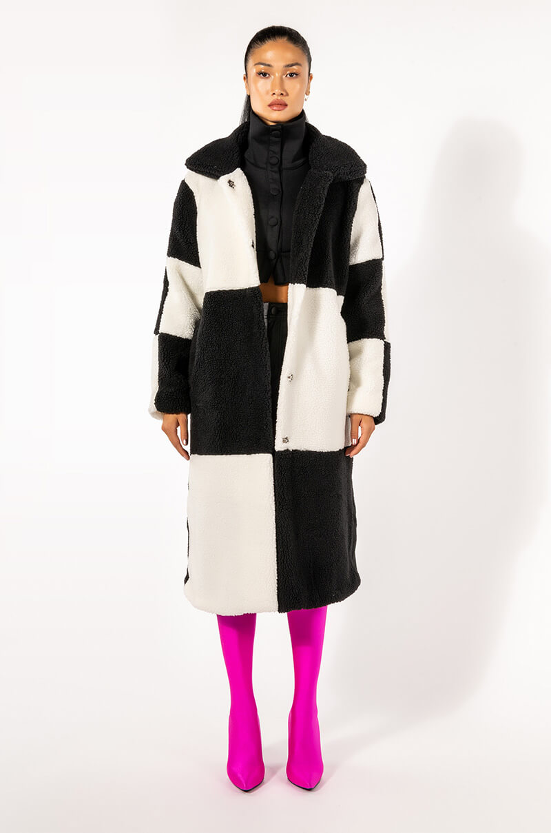CHECK IT LONG TEDDY TRENCH