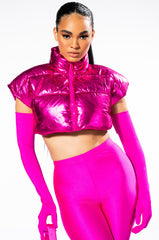 THE ANKAKIN ULTRA CROPPED VEST IN METALLIC