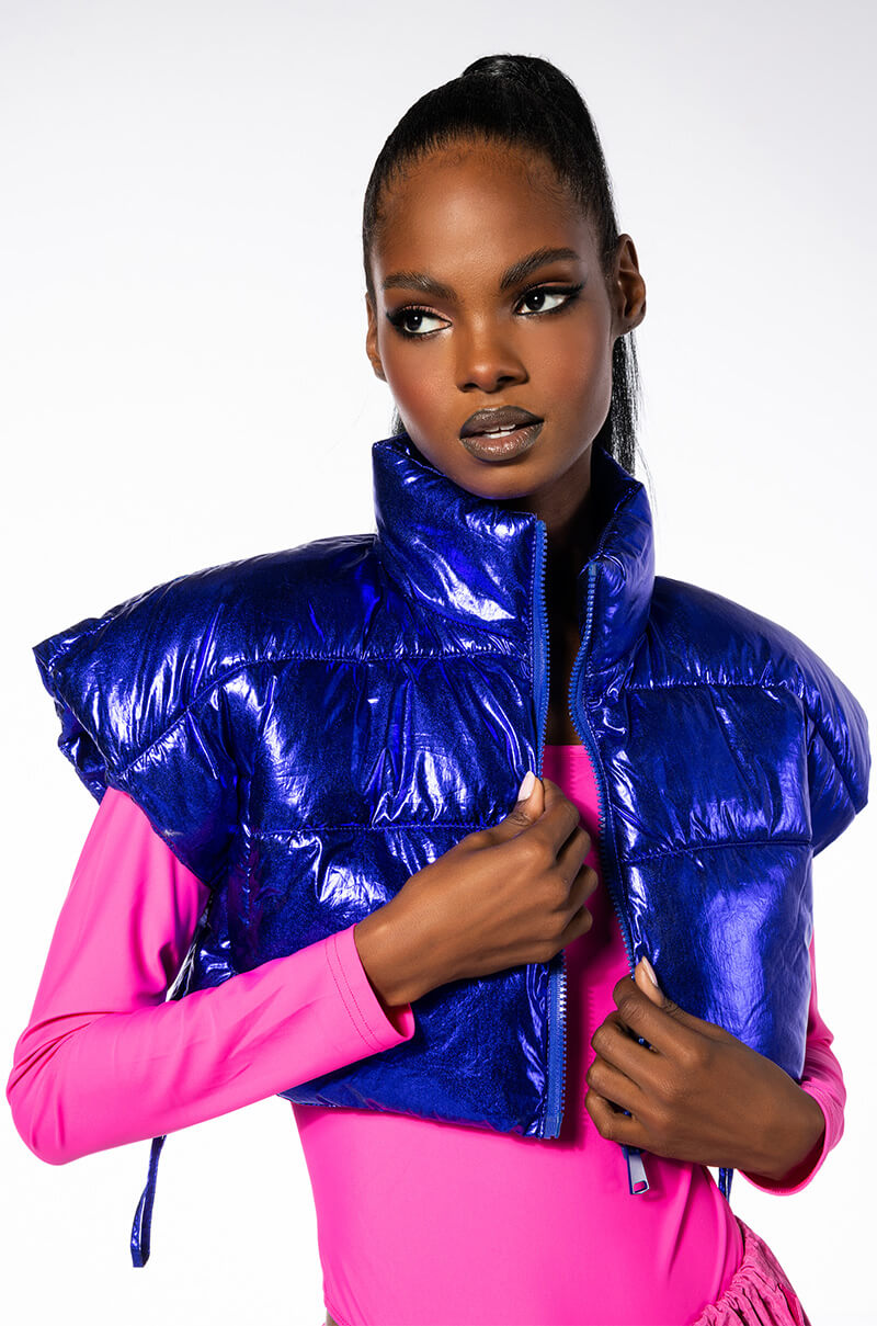 THE ANKAKIN ULTRA CROPPED VEST IN METALLIC