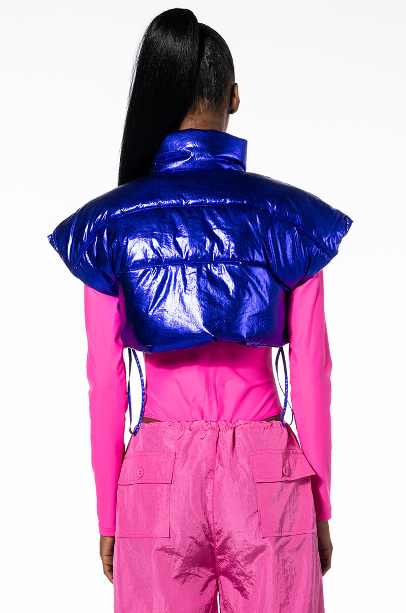 THE ANKAKIN ULTRA CROPPED VEST IN METALLIC