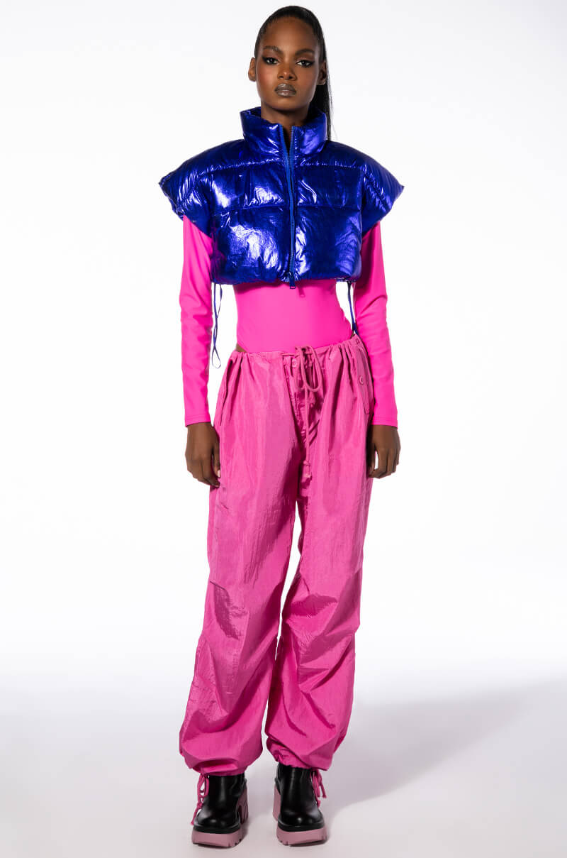 THE ANKAKIN ULTRA CROPPED VEST IN METALLIC