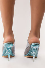 AZALEA WANG CROSS MY HEART STILETTO SANDAL IN BLUE