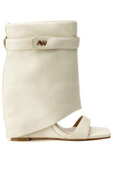 AZALEA WANG DANA FOLD OVER WEDGE BOOTIE IN BONE
