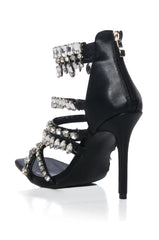 AZALEA WANG DATURA EMBELLISHED STILETTO SANDAL IN BLACK