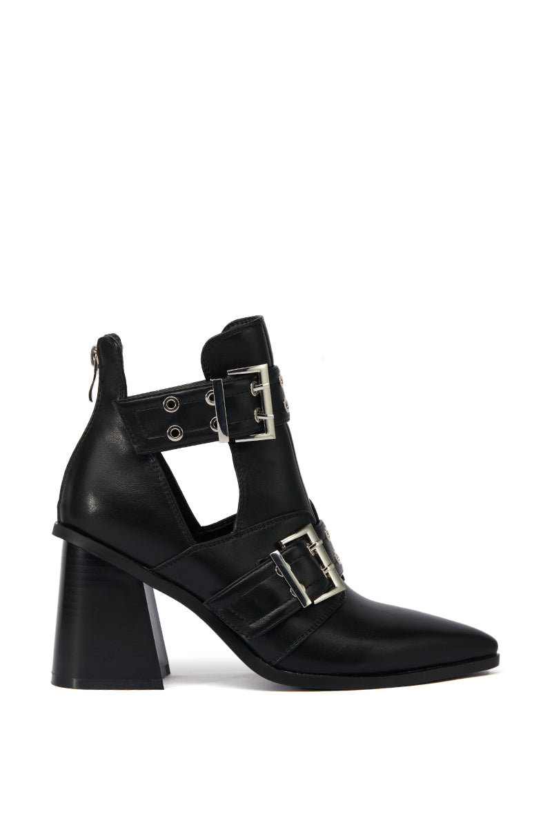 AZALEA WANG DEEGAN BLACK BUCKLE BOOTIE