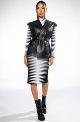 AZALEA WANG DOLLY PU VEST WITH ADJUSTABLE BELT