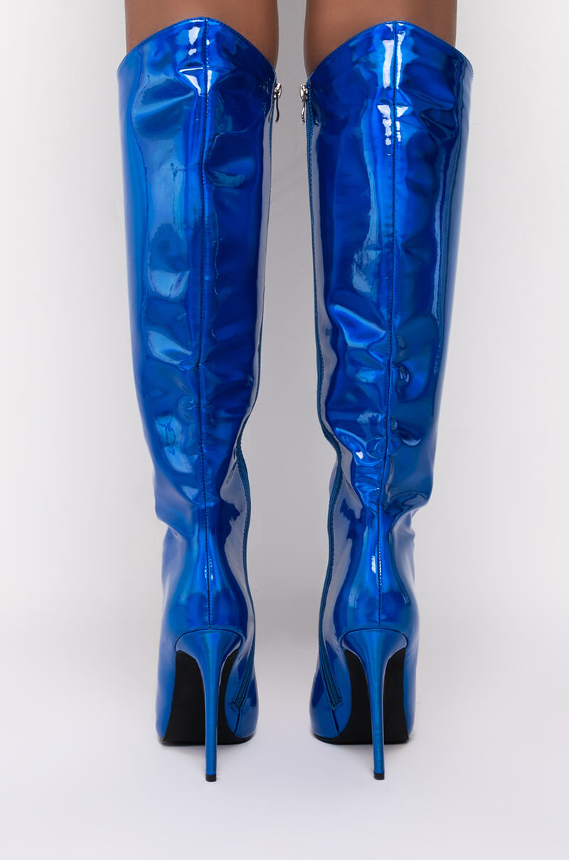 AZALEA WANG NOVA SEXY STILETTO BOOT IN BLUE