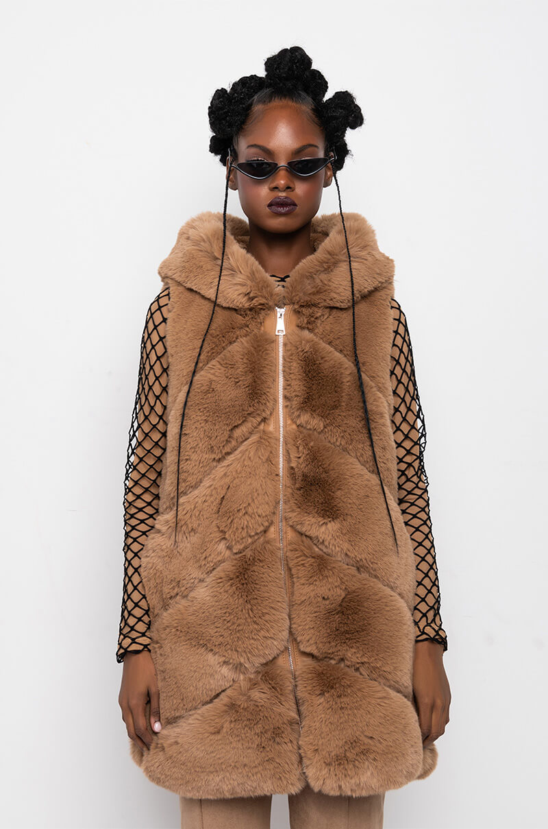 ESKIMO PANEL FAUX FUR VEST
